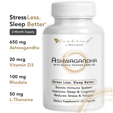 Tashreef Ashwagandha Root Extract Capsules, 650 mg – 60 Count